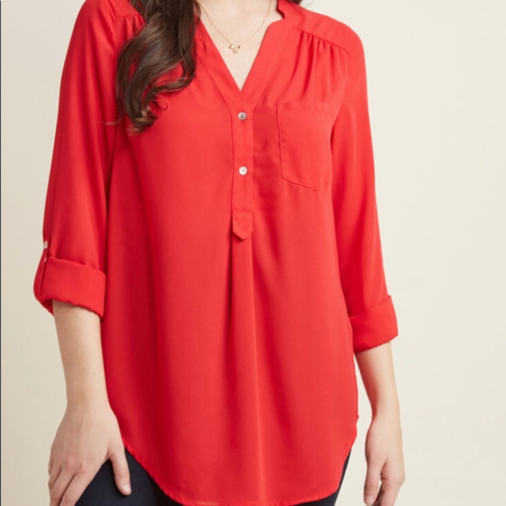 Red 3/4 Tunic